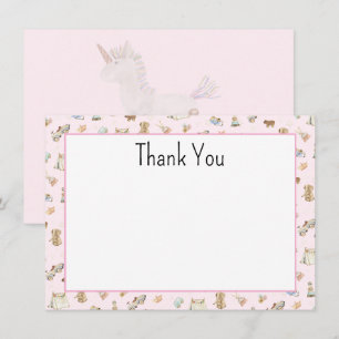 Budget, Cute Minimalist Pink Baby Shower Thank You Note Card