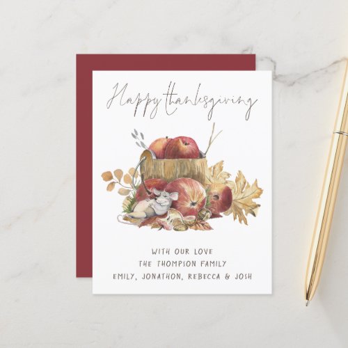 Budget Cute Mouse Happy Thanksgiving Card