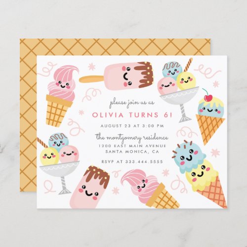 Budget Cute Pastel Ice_cream Kids Birthday Party