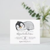 Budget Cute Penguin Baby Shower Invitation (Standing Front)