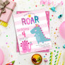 Budget Cute Pink Dinosaur Girl Birthday Invitation
