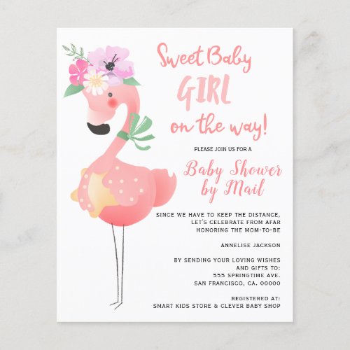 BUDGET cute pink flamingo baby shower by mail