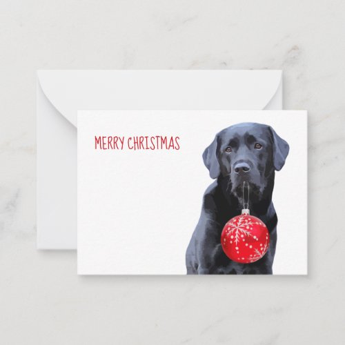 Budget Cute Puppy Dog Black Labrador Christmas Note Card