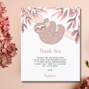 Budget Cute Sloth Baby Shower Thank You