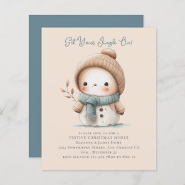 Budget Cute Snowman Christmas Party Invite