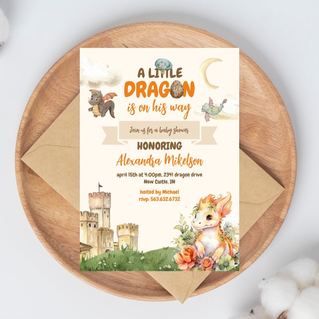 Budget Cute Watercolor Dragon Baby Shower (Creator Uploaded)