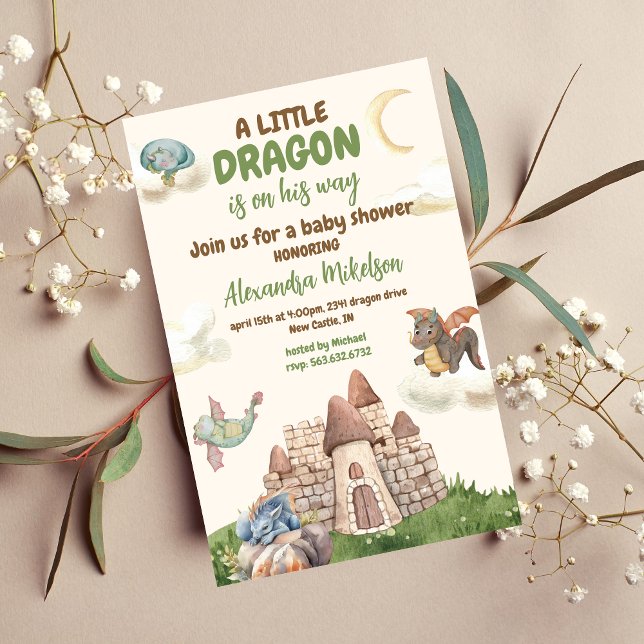 Budget Cute Watercolor Dragon Baby Shower (Creator Uploaded)