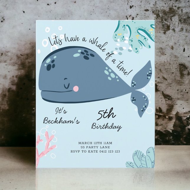 BUDGET Cute "Whale Of A Time" Sea Invitation (Creator Uploaded)