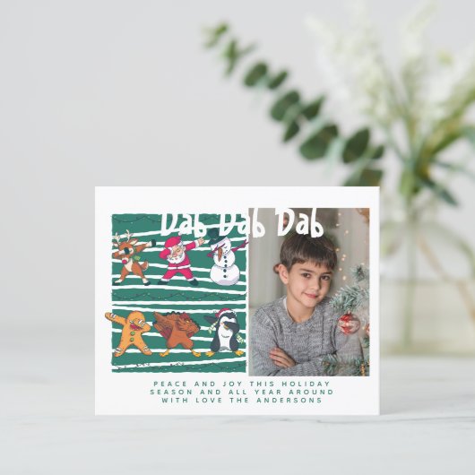 Budget Dabbing Photo Christmas Invite Letter (Standing Front)