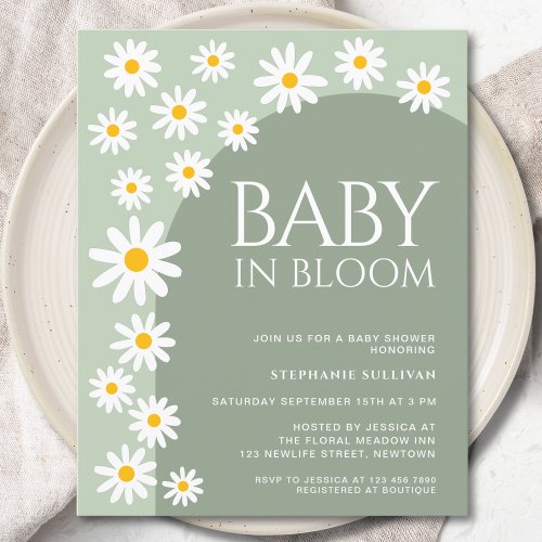 Budget Daisy Baby In Bloom Baby Shower Invite
