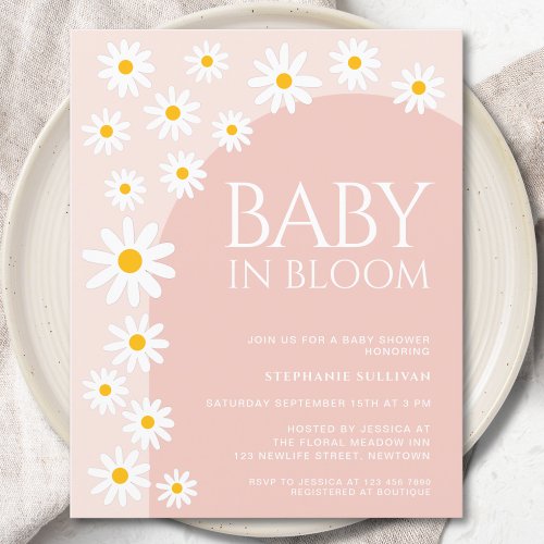 Budget Daisy Baby In Bloom Girl Baby Shower Invite