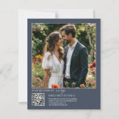 Budget Dark Blue Rose Floral Watercolor Wedding (Back)