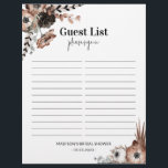 Budget Dark Florals Bridal Shower Guest Sheet<br><div class="desc">Are you looking for a unique and beautiful way to keep track of your guests at your bridal shower? Look no further than this moody floral sign in sheet! You can customize it with your name, date, and fonts of your choice. This guest book sign in sheet is not only...</div>