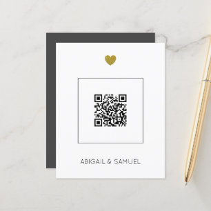Budget Dark Gray QR Code Wedding Invitation