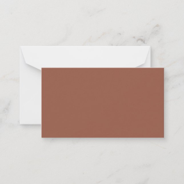 BUDGET Dark Terracotta Monochrome Wedding Note Card (Front)