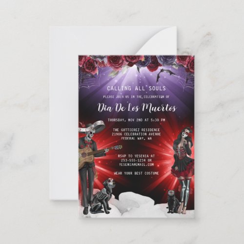 Budget Day of the Dead Floral Invitation