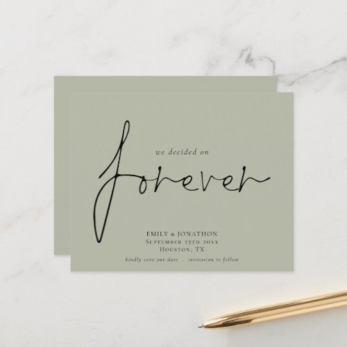 Budget Decided On Forever Pale Sage Save The Date
