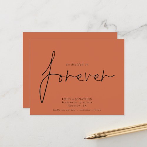 Budget Decided On Forever Terracotta Save The Date
