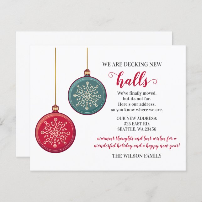 Budget Decking The New Halls Moving Holiday Card (Front/Back)