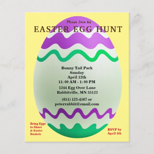 Budget Decorative Egg Easter Egg Hunt Invitation Flyer