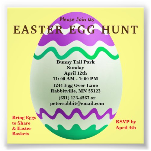 Budget Decorative Egg Easter Egg Hunt Invitation Photo Print