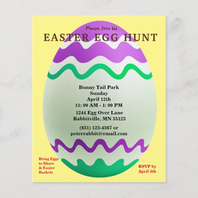 Budget Decorative Egg Easter Egg Hunt Paper Sheet (Front)
