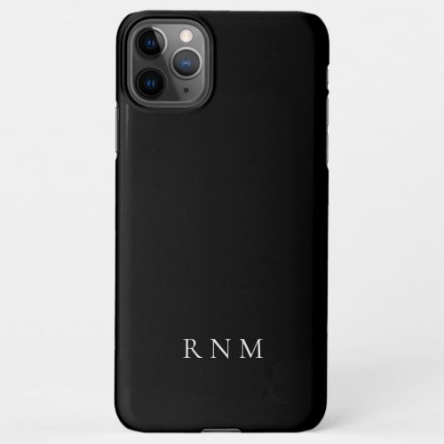 Budget Deepest Black with Name or Monogram Set iPhone 11Pro Max Case