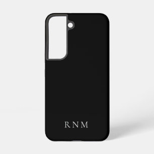 Budget Deepest Black with Name or Monogram Set Samsung Galaxy S22 Case