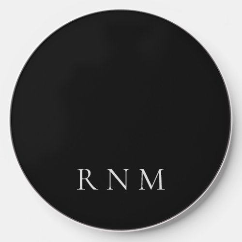 Budget Deepest Black with Name or Monogram Set Wireless Charger