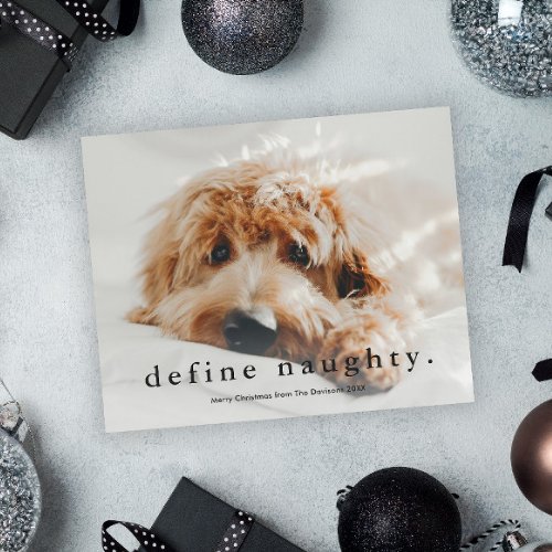 Budget Define Naughty Funny Pet Christmas Card