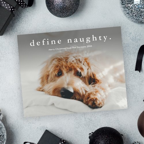 Budget Define Naughty Funny Pet Christmas Card