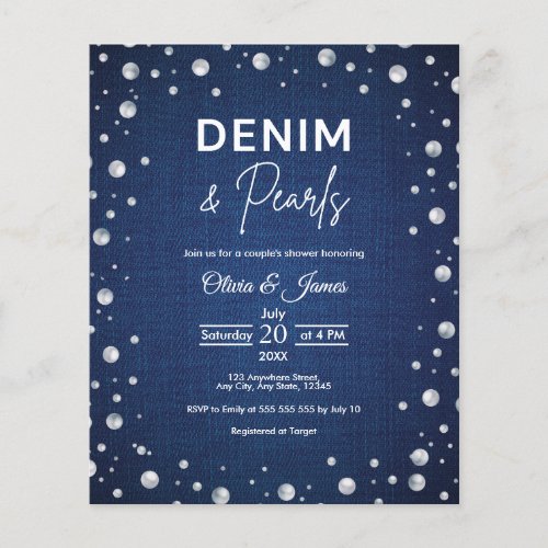 Budget Denim and Pearls Couples Shower Invite