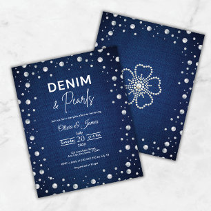 Budget Denim and Pearls Couple's Shower Invite