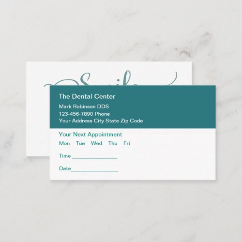 Budget Dental Office Appointment Cards
