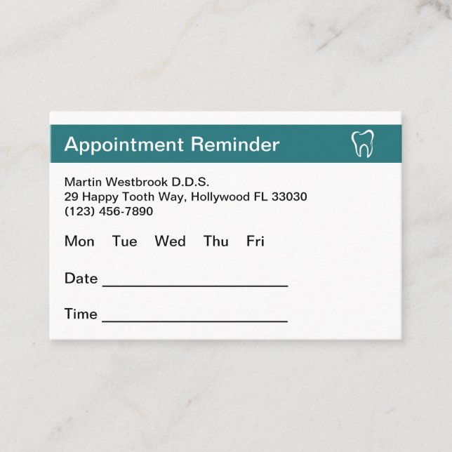 Budget Dentist Office Appointment Cards (Front)