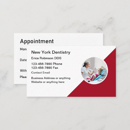 Budget Dentist Office Appointment Template Business Card