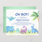 BUDGET Dinosaur Oh Boy Baby Shower Invitation (Front/Back)