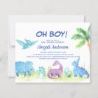BUDGET Dinosaur Oh Boy Baby Shower Invitation