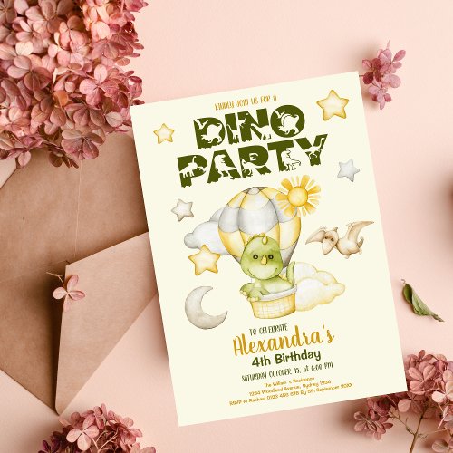 Budget Dinosaur Theme Birthday Party Flyer