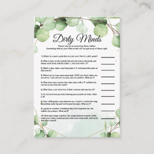 Budget Dirty Minds Bridal Shower Game Cards
