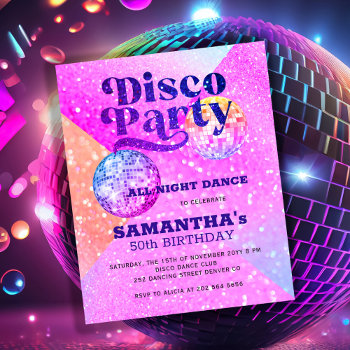 Budget Disco Dance Birthday Party Invitation by invitations_kits at Zazzle