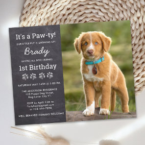 Budget Dog Birthday Custom Puppy Photo Invitation