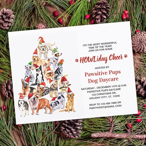 Budget Dog Lover Christmas Pet Business Invitation