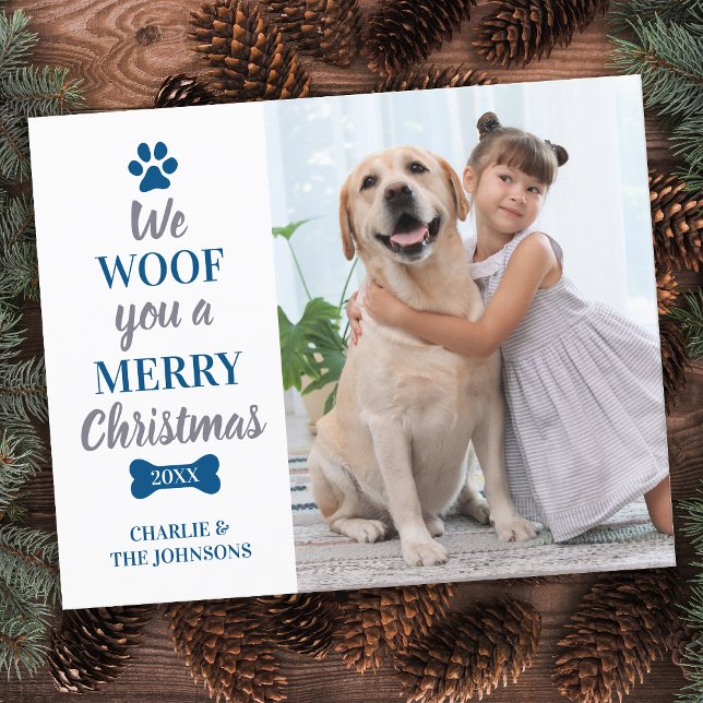 Budget Dog Merry Christmas Custom Pet Photo Card (Creator Uploaded)