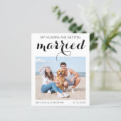 Budget Dog Wedding Photo Save The Date Postcard (Standing Front)