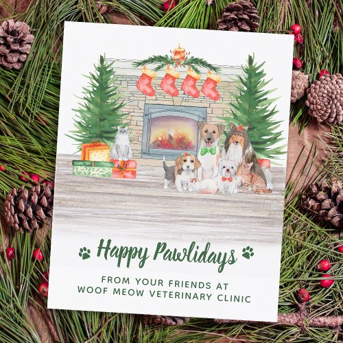 Budget Dogs Cats Pet Business Christmas Postcard