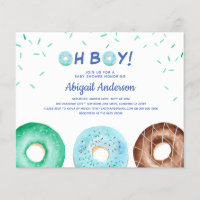 BUDGET Donut Oh Boy Baby Shower Invitation
