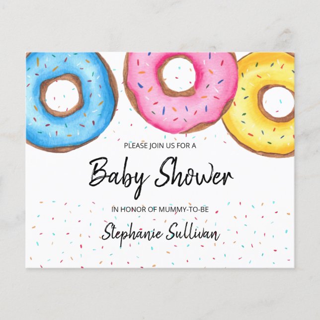 Budget Donuts Baby Shower Invitation (Front)