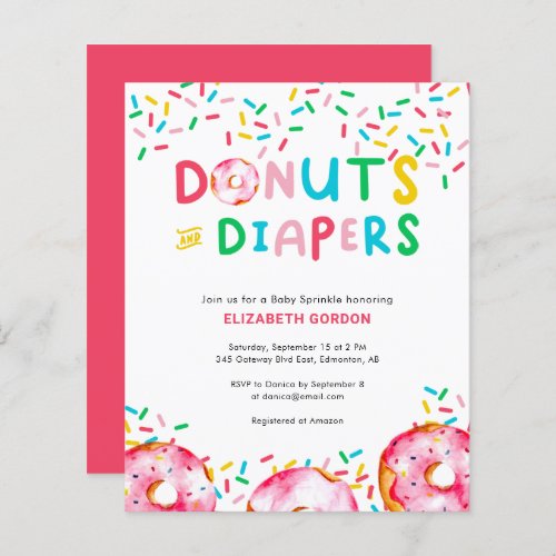 Budget Donuts  Diapers Baby Sprinkle Colorful