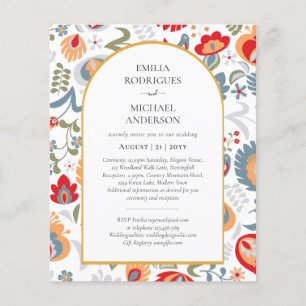 BUDGET Double Sided BILINGUAL Wedding Folk Art Flyer